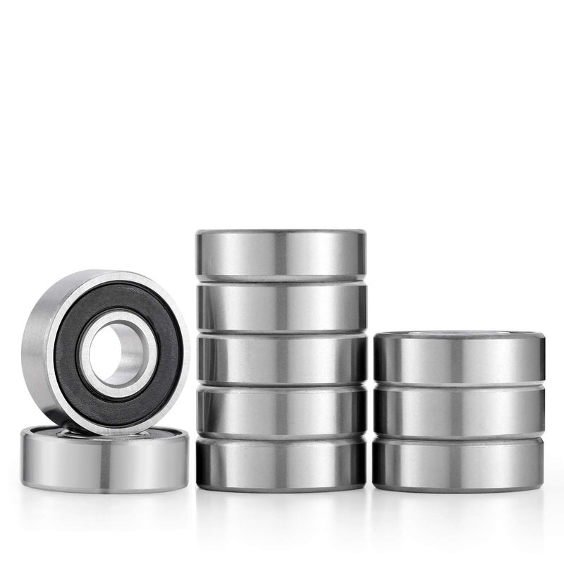 Donepart محامل كرات دونبارت 6205-2RS عبوة 10، محامل عميقة 25 مم × 52 مم × 15 مم، فولاذ كروم، مشحمة مسبقًا، أختام مطاطية مزدوجة، تناسب جزازات العشب، والمحركات، والعجلات، وأجزاء أبواب المرآب - Image 1